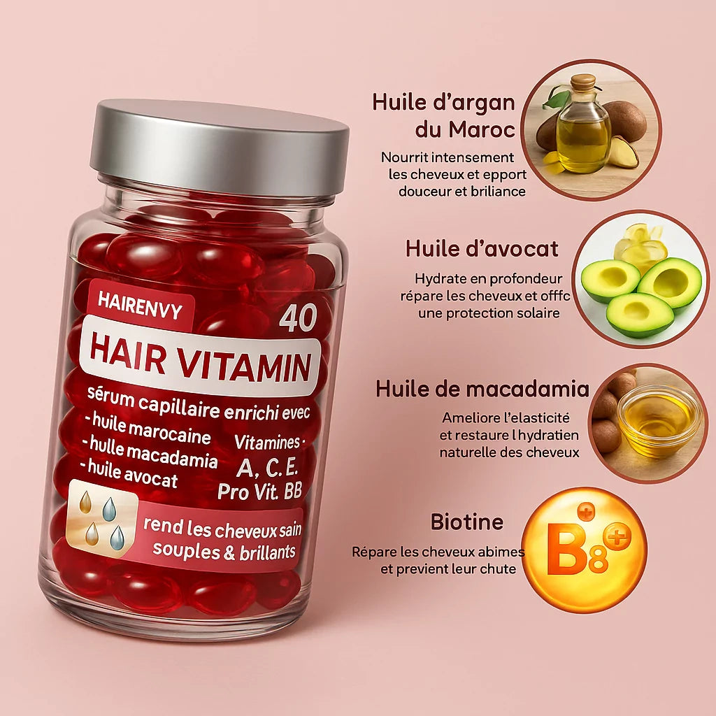 HAIRENVY – Capsules Anti-Casse & Douceur Instantané