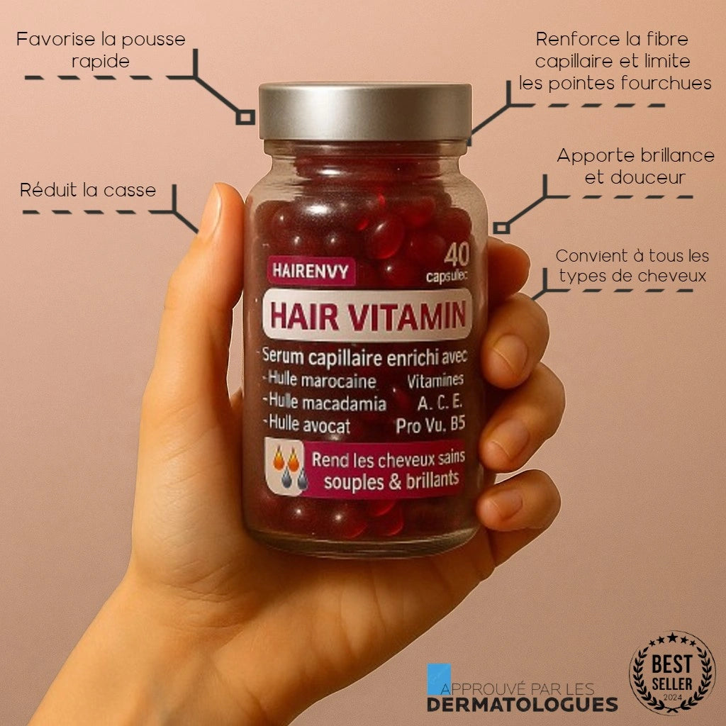 HAIRENVY – Capsules Anti-Casse & Douceur Instantané